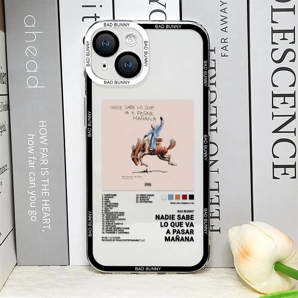 

Чехол для телефона Bad Bunny Nadie Sabe Lo Que Va A Pasar Manana для iPhone 11 12 Mini 13 14 15 16 Pro Max XS MAX 7Plus Прозрачный Мягкий Чехол For iPhone 14 ProMax