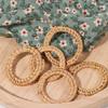 12Pcs Rustic Table Napkin Buckle Hand-woven Napkin Holder Bohemian Rattan Napkin Ring  Party Decor