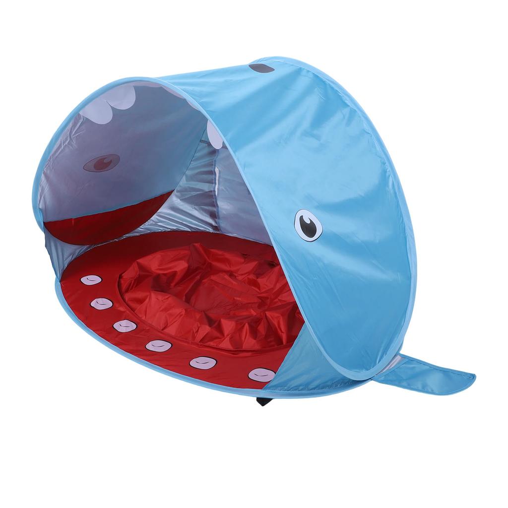 Baby Beach Tent Whale Shaped UPF50 Sun Protection Pop Up Sun Shelter with Built In Pool Reinforced Frame Blue