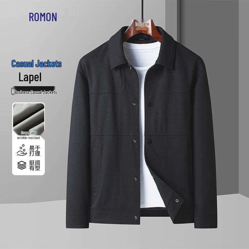 

Rommon Men s Solid Color Casual Lapel Jacket L