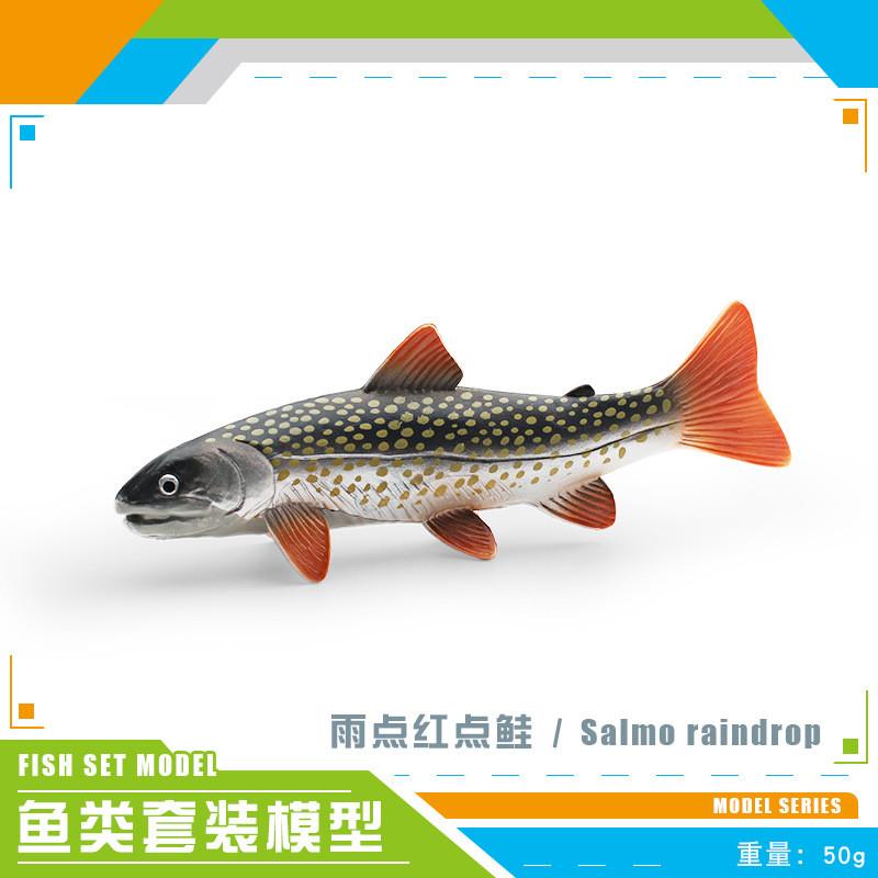 Realistic Plastic Fish Model Set Featuring Colorful Red Spot Salmon Piranha And Yarrow Fish