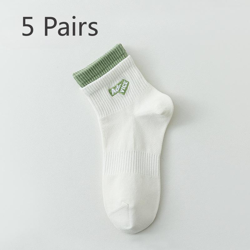 5 Pairs of Socks Women's Summer In The Simple High Value Tide Models Summer Cotton Socks Women's Short