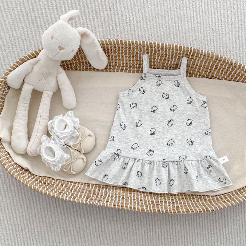 Baby Girl s Sweet Doll Collar Floral Sleeveless Dress L