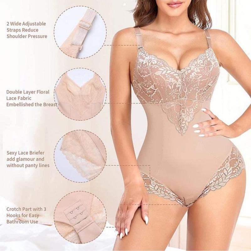 Dámské Sexy Jednodílné Krajkové Spodní prádlo Tenké Prodyšné Body Zvednutí bříška Zvednutí zadku Shapewear Bezešvé spodní prádlo
