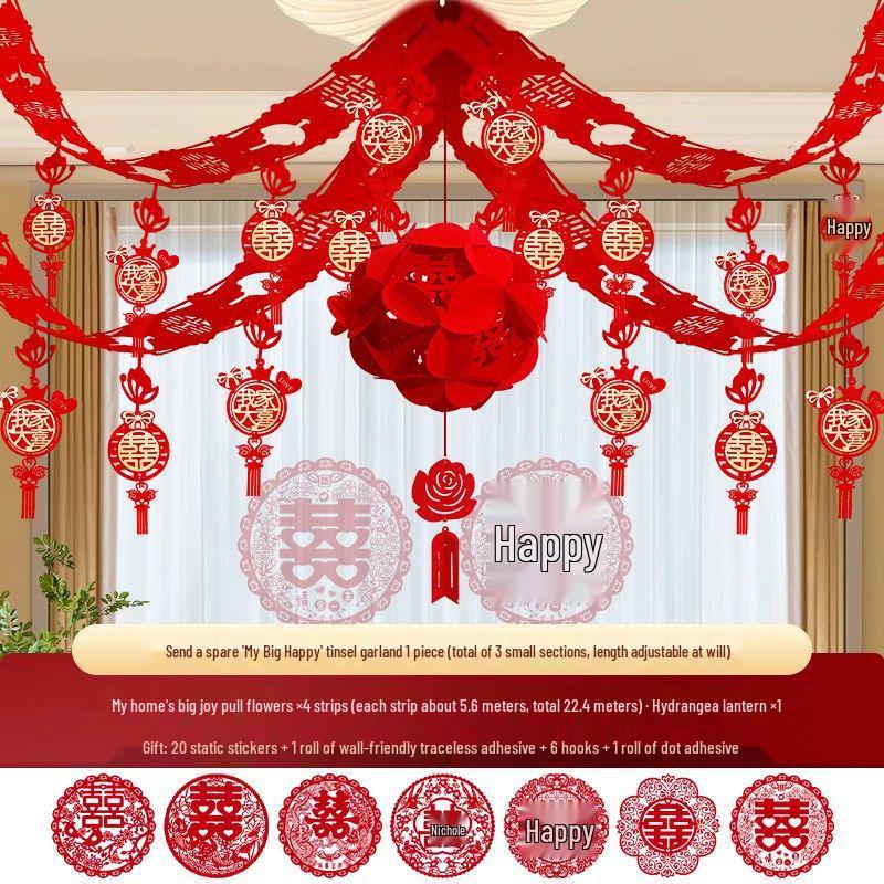 Complete Wedding Decoration Set: Bride's Room, Groom's New Home & Living Room Ceiling