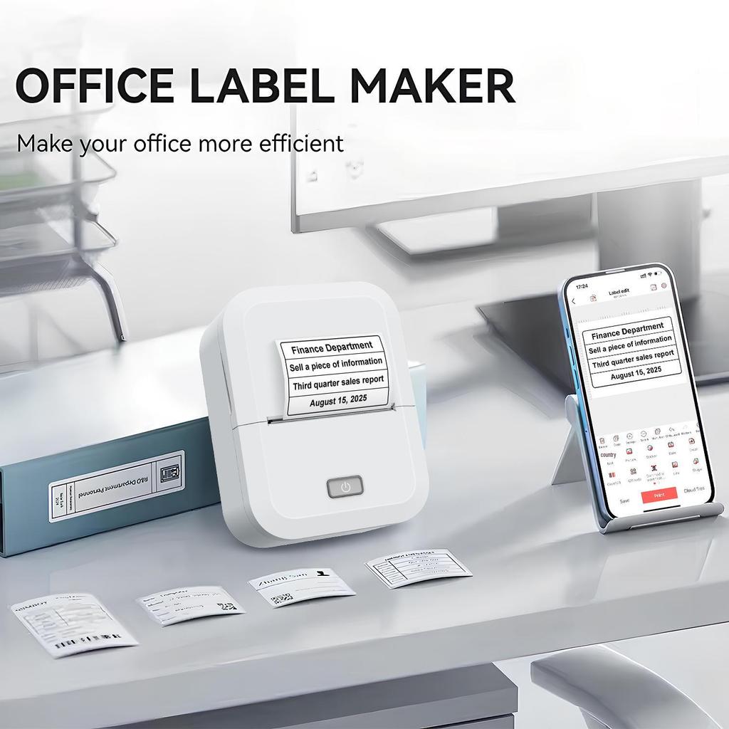X2 Bluetooth Wireless Thermal Label Printer – Portable, Inkless Barcode & QR Code Machine