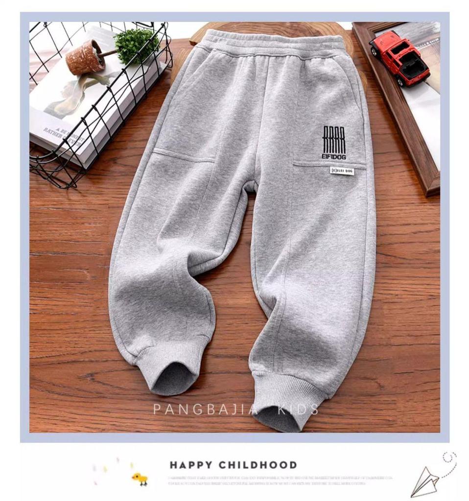 Boys' Plus Velvet Thickened Loose Sweatpants - Autumn/Winter 2025 Fashion
