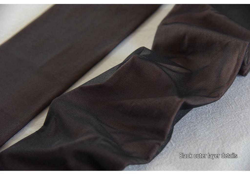 Bare Leg Silk Stockings: Autumn/Winter Nude Feel, Velvet-Lined, Faux Translucent Base Layer.