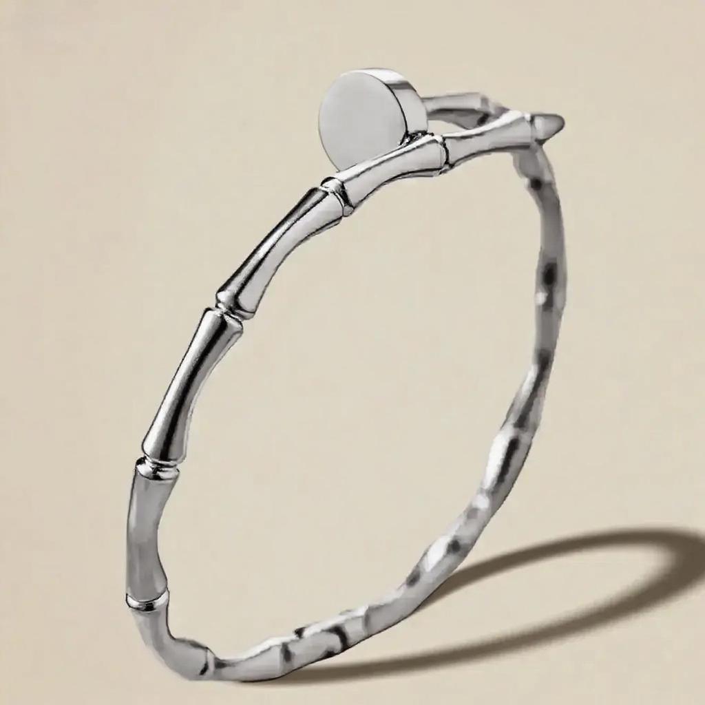 Women's Titanium Steel Bamboo Joint Bracelet, Japanese Korean Style, Simple and Versatile Stainless Steel Wristband Jewelry.