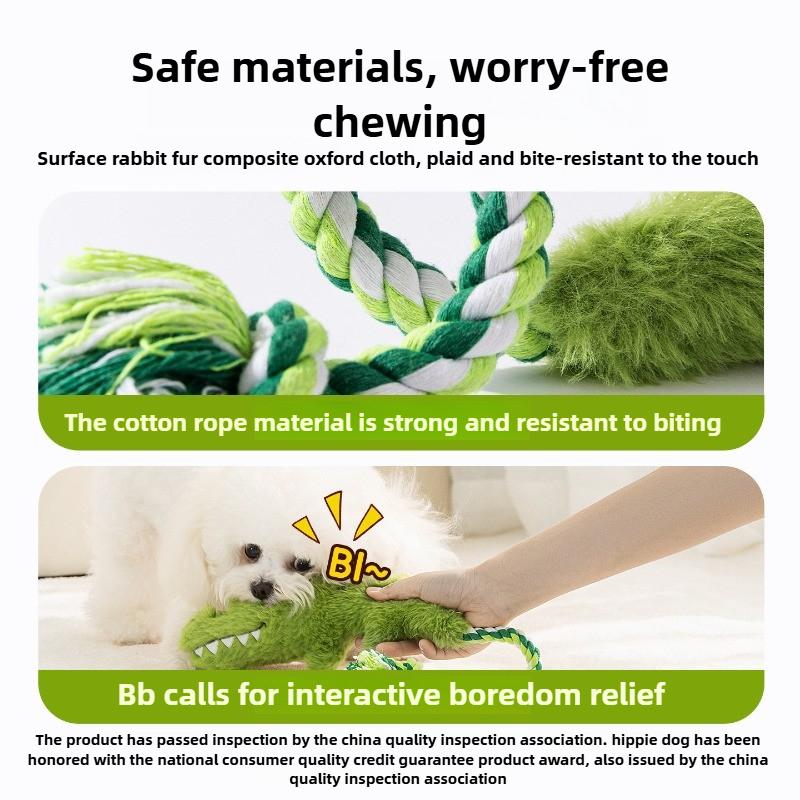 Plush Dog Sound Toy Squeaky Dog Toy Pet Interactive Tug of War Knot Bite-resistant Pet Toys Grinding Boredom with Pet Toys