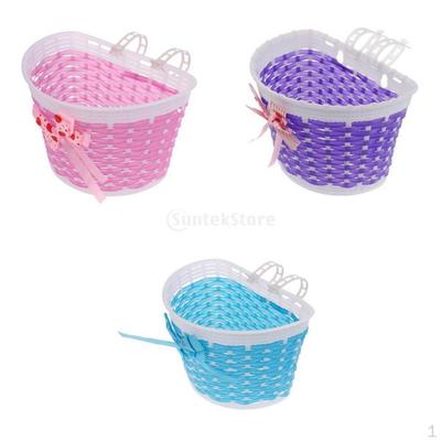 3 Piezas Cesta Delantera para Bicicleta Cestas Desmontables para Niñas Pequeñas