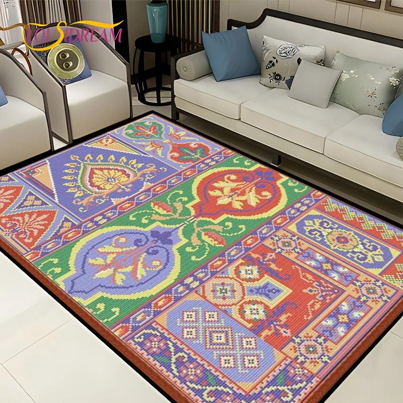 Vintage Fars Halısı Oturma Odası Yatak Odası Bohemya Türk Fas Etnik Kilimler Kaymaz Mandala Geometrik Kapı Paspası Poster Paspas