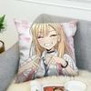 Pilow Cases Kitagawa Marin Couple Pillow Pillowcases 50X50 Decorative Pillows For Sofa Car Decoration Cushion Cover Luxury Anime