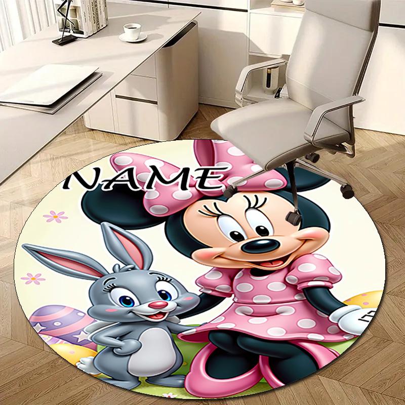 Personalized M-Minnie Round Chair Office Rug - Perfect for Mat, Office Chair & More - Ideal Gift for Birthdays and Holidays