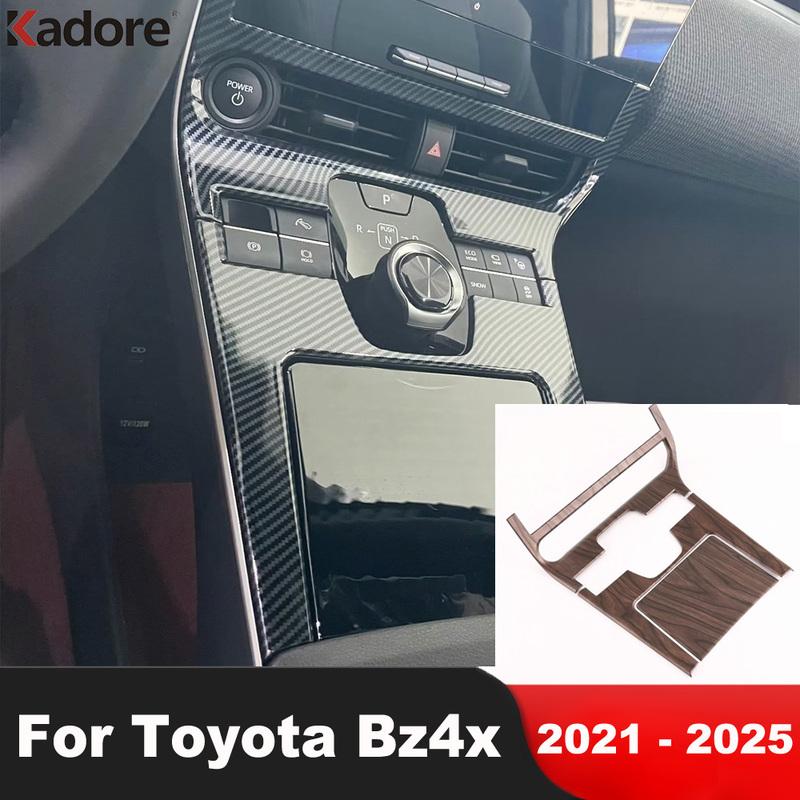 Car Center Console Gear Shift Box Panel Cover Trim For Toyota Bz4x 2024 2025 Carbon Fiber Interior Accessories