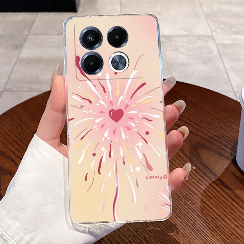 Jelly Casing For Infinix Note 40 5G X6851 X6852 Fundas Capa Clear Silicone Soft TPU Back Cover Cute Cat Rabbit Heart Phone Case