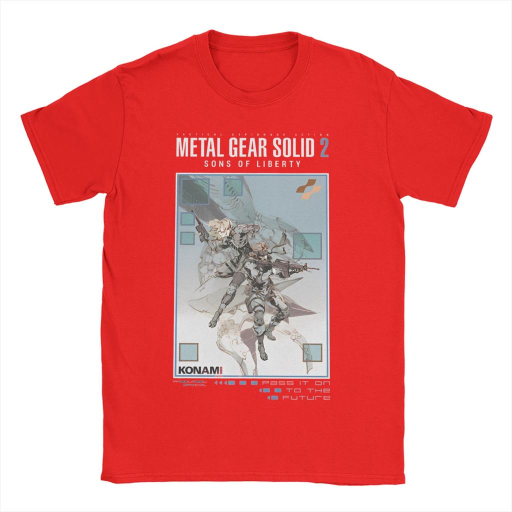 Men Women MGS2 Snake Raiden T Shirt Metal Gear Game 100% Cotton Clothing Vintage Short Sleeve Crew Neck Tees Plus Size T-Shirt