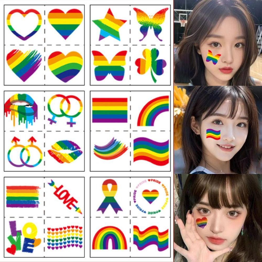 18Pcs Waterproof Love Heart Tattoo Stickers Colorful Temporary Tattoo Stickers  Friendship Couple