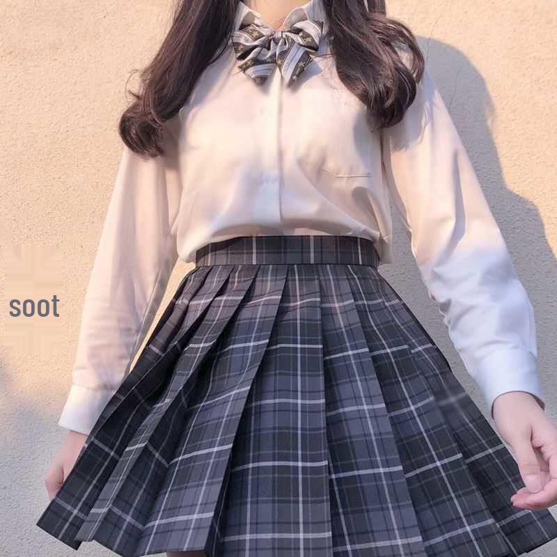 Japanese Academy Style JK Uniform Set - Long/Short Sleeve, Pleated Skirt for Female Students