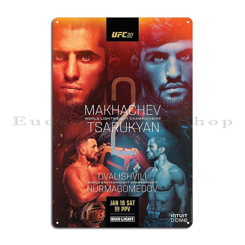 Islam Makhachev Vs Poirier Berg-Champion Metallplakette Rostig Anpassen Lustig Party Blechschild Poster