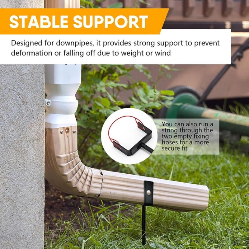 Adjustable Downspout Extension Bracket Strong Weather Resistant Metal Downspout Support Quick Fixing for Drainage