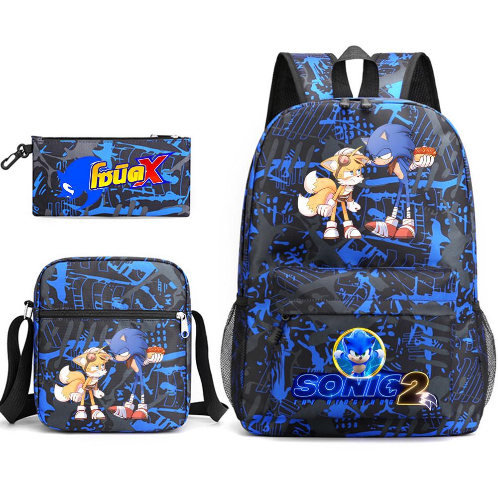 Three-Piece Schoolbag, Casual Backpack, Male And Female Students Backpack, Printed Large-Capacity Outdoor Backpack Three-piece set
