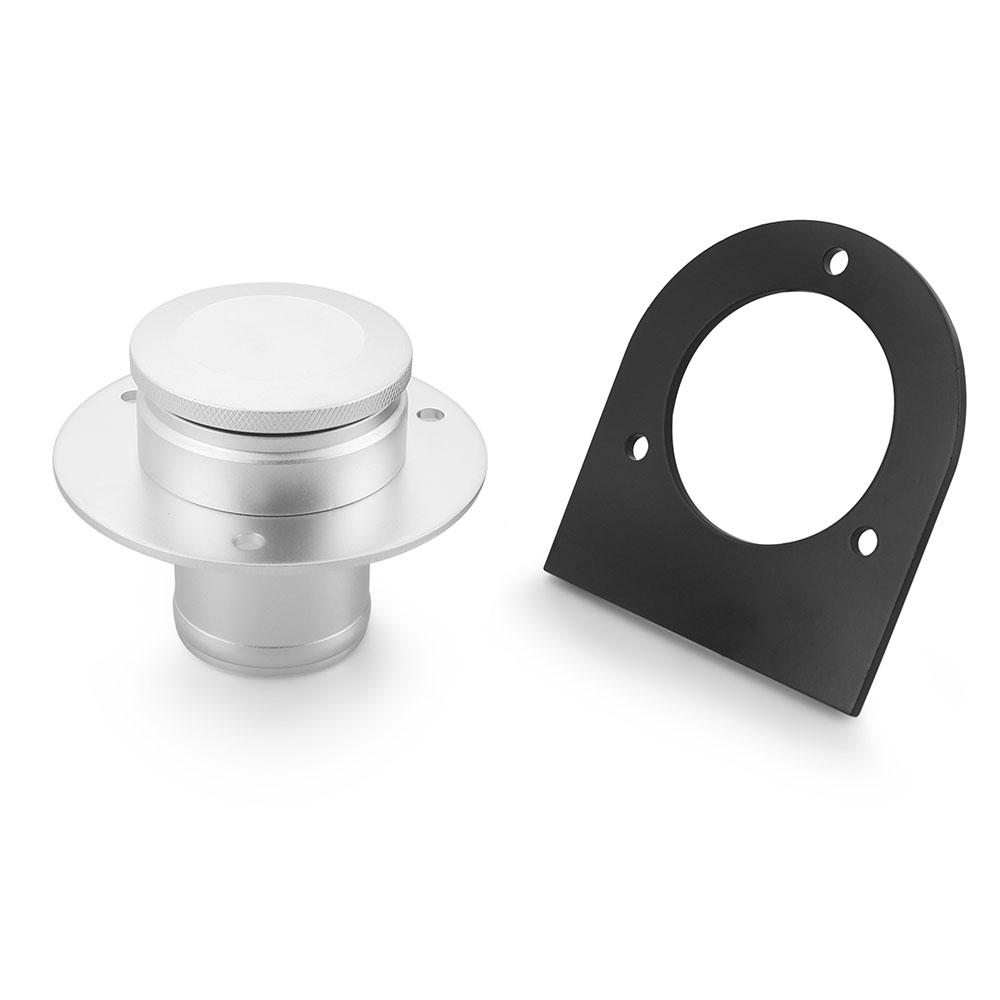 For 2" Hose Connection 17-2530 Remote Fuel Tank Filler Neck With Billet Aluminum Gas Cap & Weld-On Steel Mount Bracket