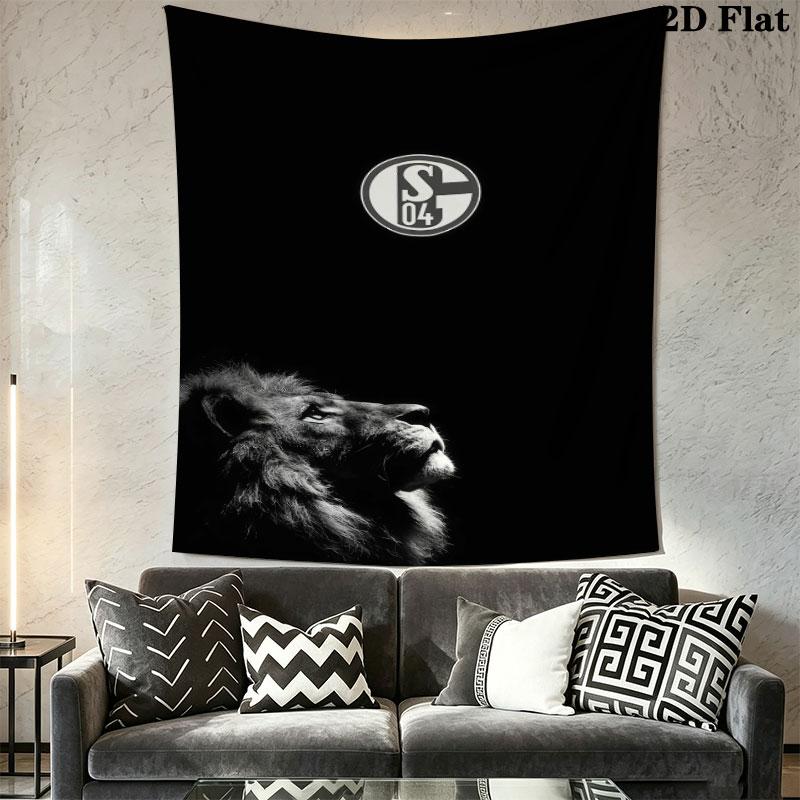FC Schalke 04 logo  Wall Hanging Printed Fabric Blanket Decorative Tapestries for Bedroom Living Room Home Decor