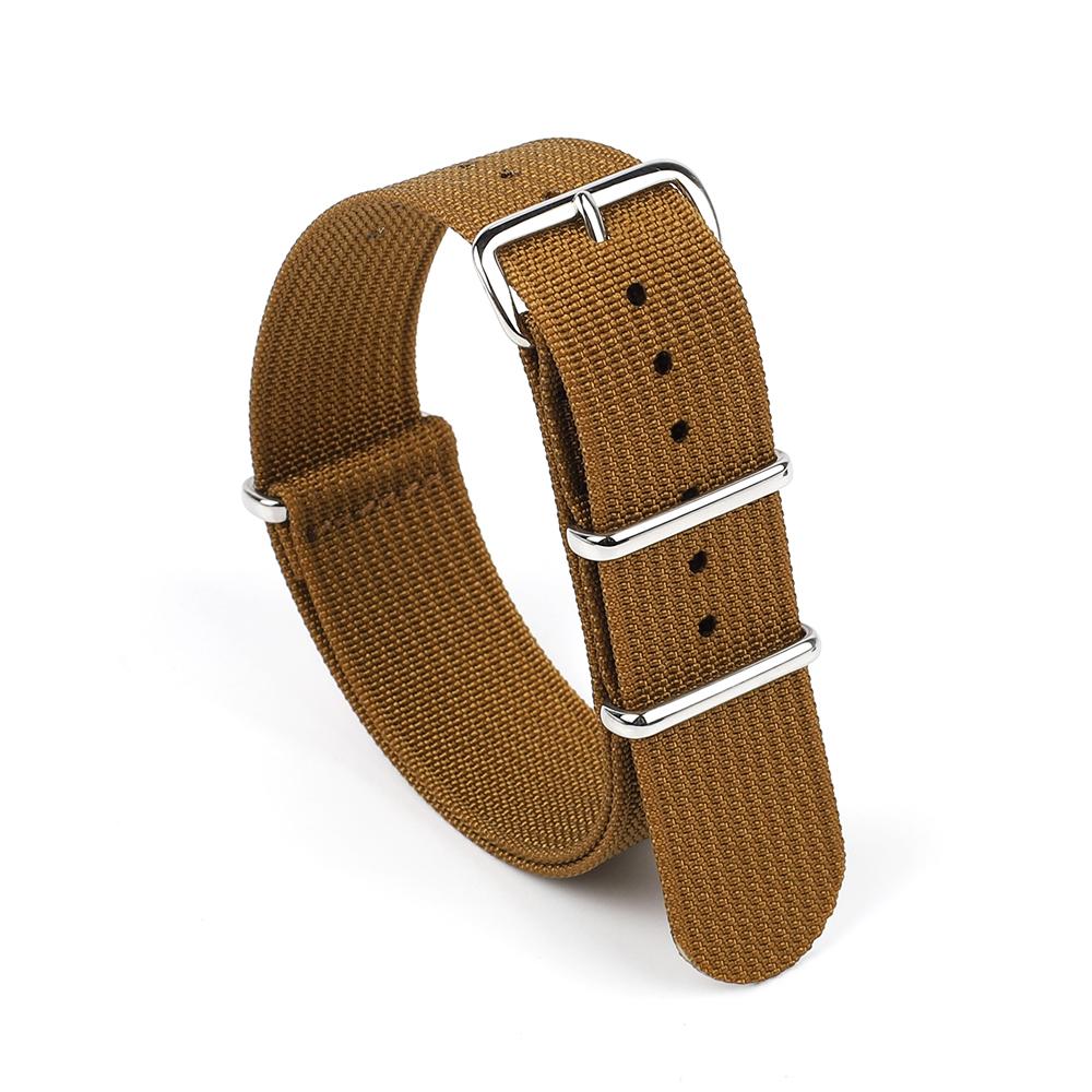 20mm 22mm Nylon Watch Strap Sport Wristbands Bracelet for Men Women Replacement Canvas Fabric Watch Band Accessories Brown Green