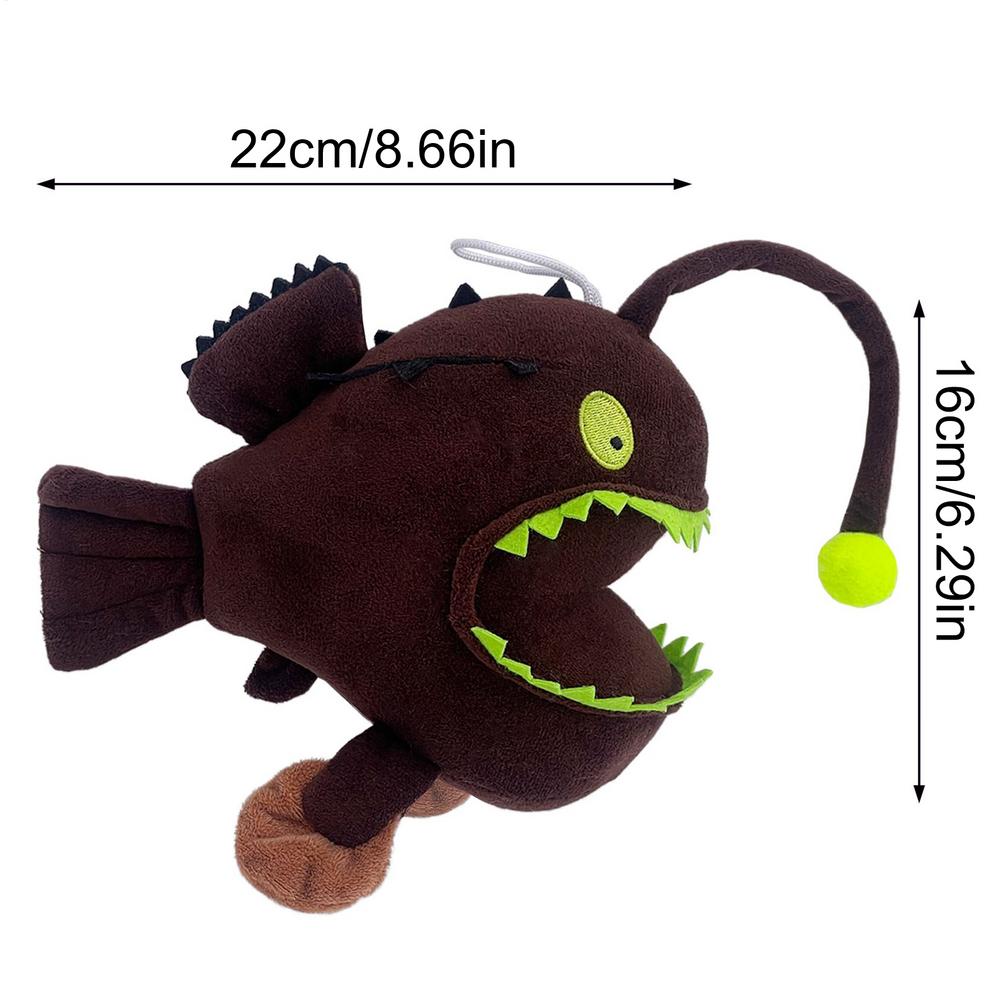Cartoon Lantern Fish Plush Toy Simulation Monkfish Cute Lophiiformes Ocean Animal Doll Birthday Gift for Kids