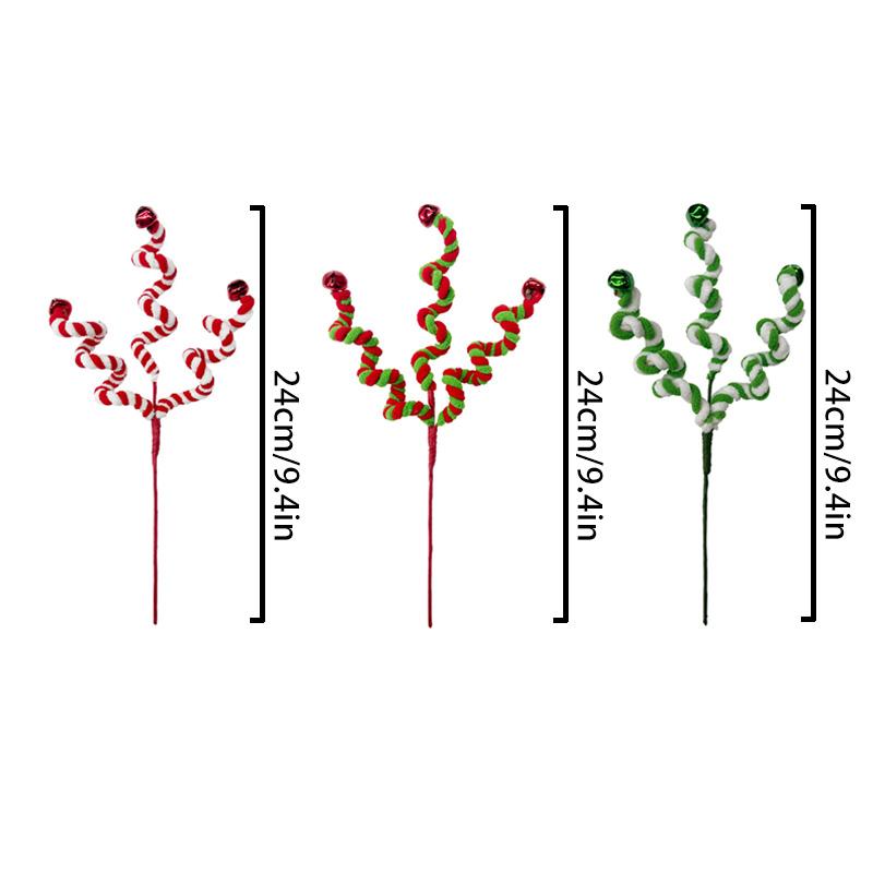 1pc Colourful Stylish Pretty Christmas Decor Tree Ornaments Party Accessories Curly Pick Branch