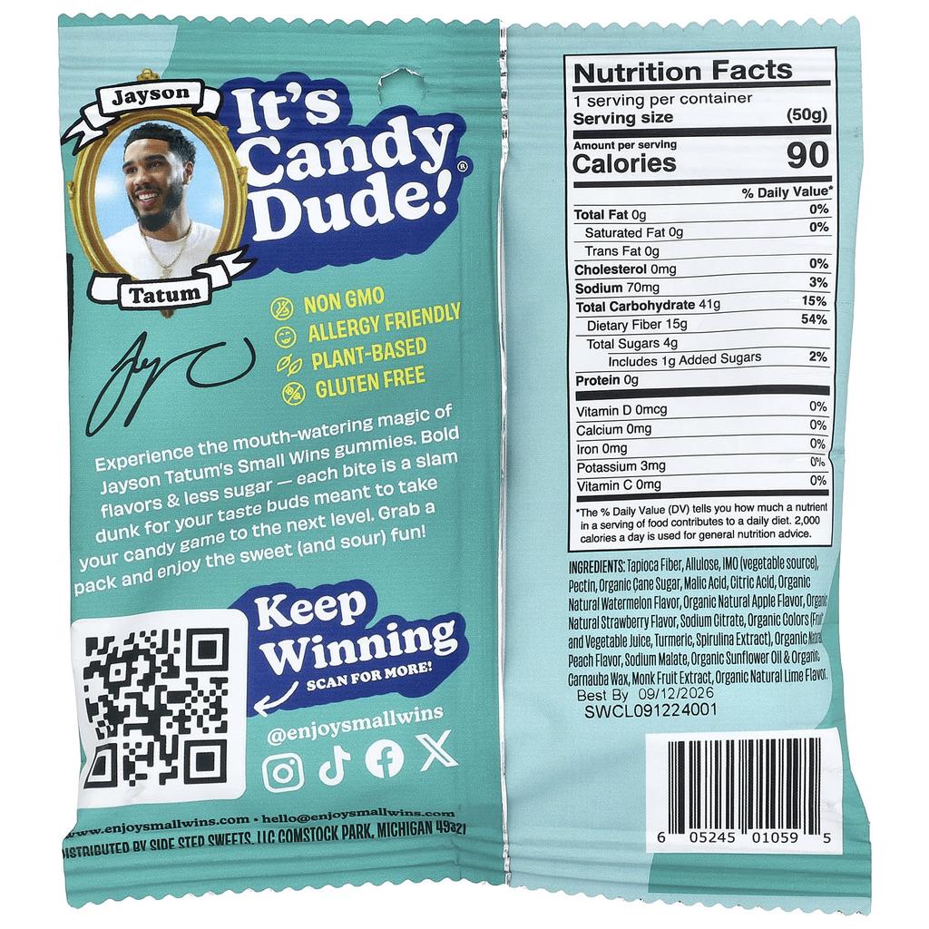 Enjoy Small Wins, Gummy Jelly, Classic Pack, Peach, Strawberry, Green Apple, Watermelon-Lime, 50g (1.8oz)