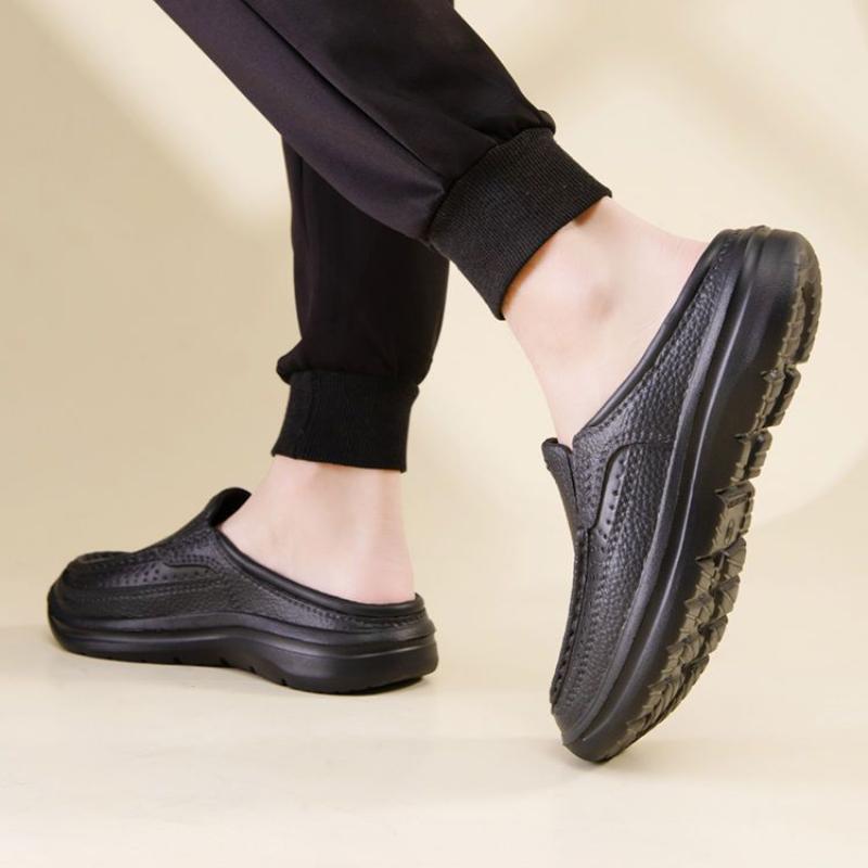 2025 New Men's EVA Slip-On Sandals Toe-Cover Kitchen Slippers for Indoor/Outdoor Non-Slip Summer Comfort Shoes Wide Width Design