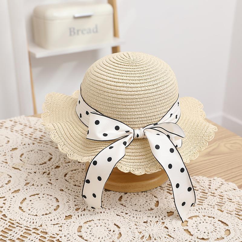Children's sun hat children's summer new straw hat sub bag set baby sun protection beach hat sun bucket hat