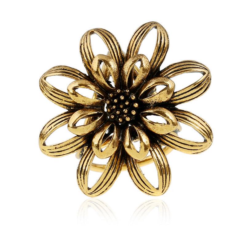 Klip damski Retro Alloy Flower Circle Hollow szal Szaliki Szalik Klamra Euramerican