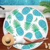 Tropical Fruit Pineapple Beach Towel Microfiber Floral Bath Shower Towels Round Beach Blanket Summer Swimming Shawl Yoga Mat