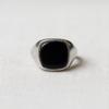 Lack Onyx Signet Ring for Men, 925 Sterling Silver, Modern Minimalist Design, Square Gemstone Statement Jewelry