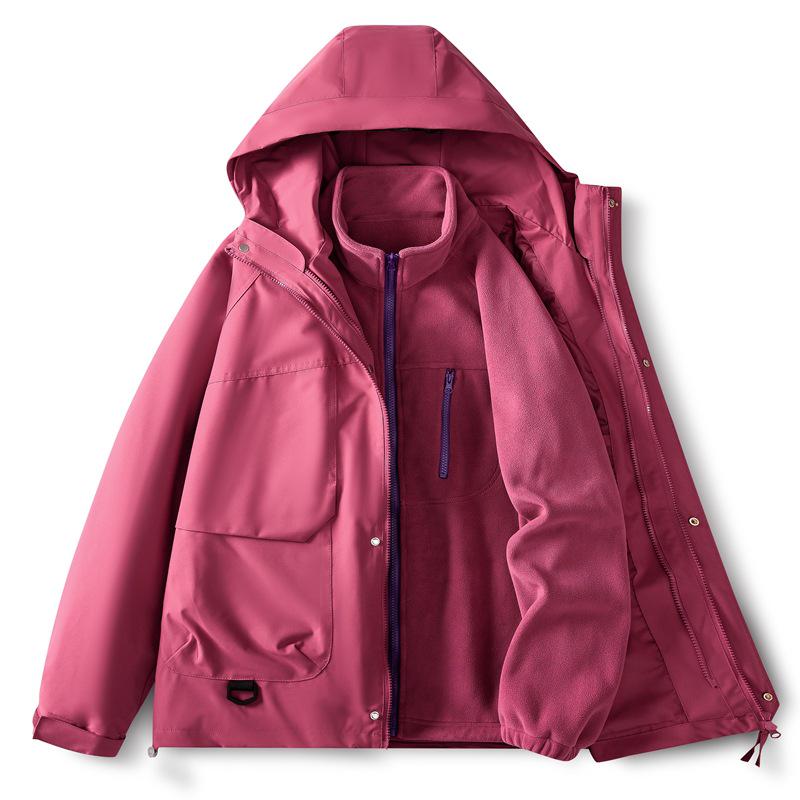 Unisex 3-in-1 Soft Shell Trekking Jacket – Warm, Windproof, Waterproof for Autumn/Winter