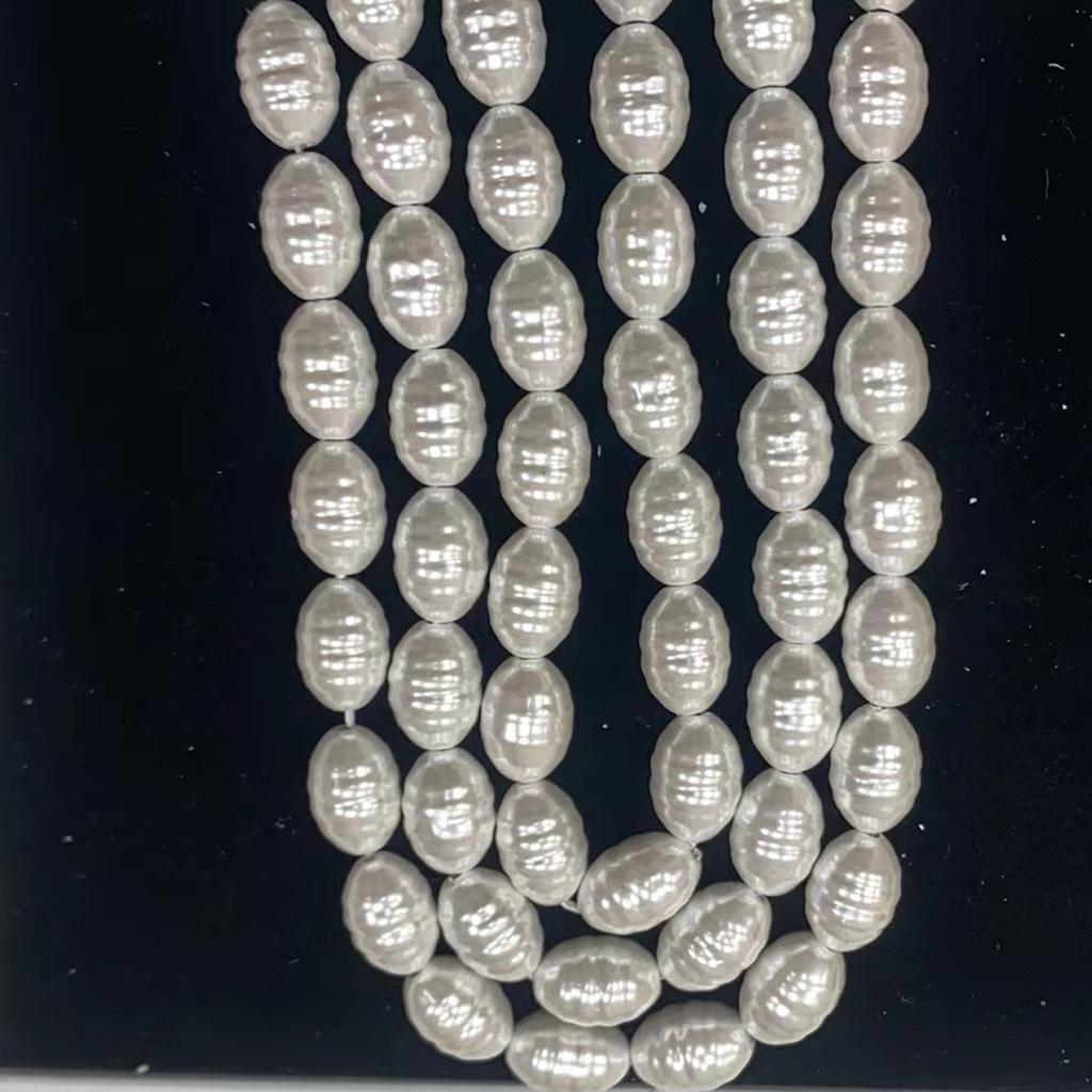 1 Strand Barrel Rice Shell Pearl Beads 10x13mm Oval Imitation Shell Pearls 38cm Loose Beads For DIY Necklace Bracelet Bridal Jewelry Making