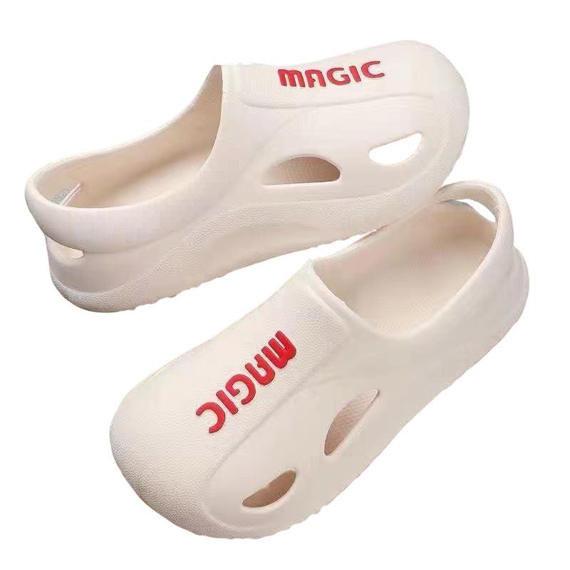 Fashion Men's Sandals Outdoor Men's Hole Hole Shoes Breathable Wear-Resistant Shoes Casual Soft Bottom Anti-Slip Wedge Slippers