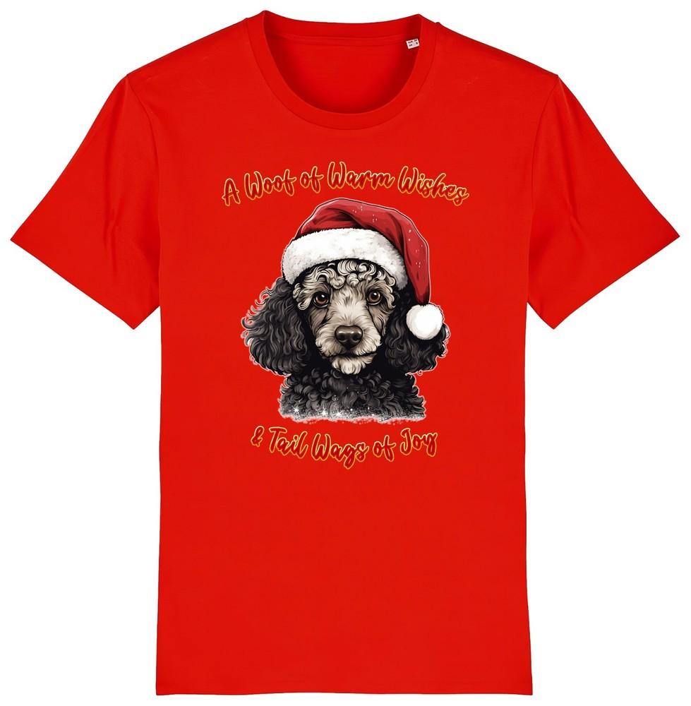 

Mens POODLE Christmas T-Shirt Santa Dog Woof Wishes Dogs Pet Clothing Dad Father 2XL