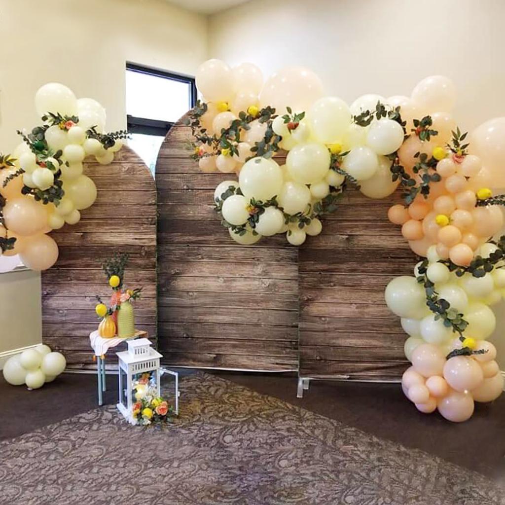 Potah na svatební oblouk Dřevěný potisk Oboustranná strečová látka Potah na pozadí oblouku pro narozeninovou oslavu Baby Shower Svatba