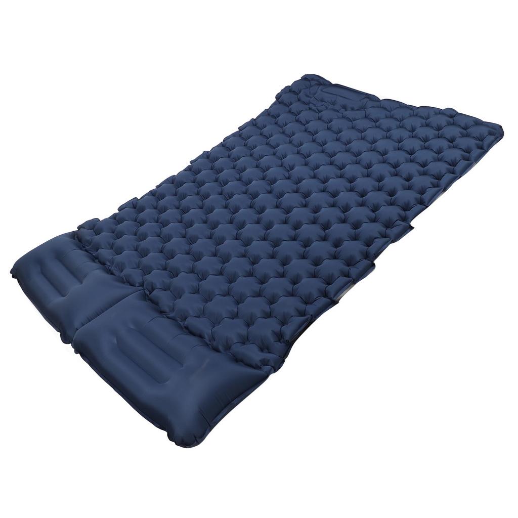 Double Inflatable Camping Sleeping Pads with Pillow Ergonomic Design Waterproof Nylon Camping Mat Fo