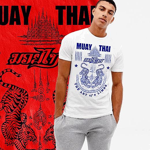 

Muay Thai T-shirt Thai boxing Sak Yant fighter Tattoo Thai Boxer Martial Art tee 4XL