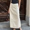 Autumn and Winter Elegant Solid Color Fashion Women's Skirt Slim Fit High Waist All-match Pocket Slit Skirt for Women