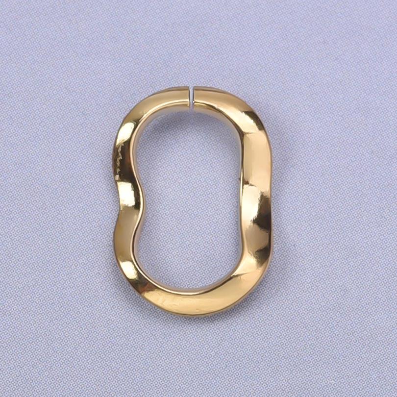 6 Stück/Los Unregelmäßige Geometrische Hohlverbinder Anhänger Edelstahl Charms Für Schmuckherstellung Zubehör Goldfarbe Oval Rund