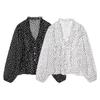 European Style 2026 Women's Polka Dot Ruffle Blouse
