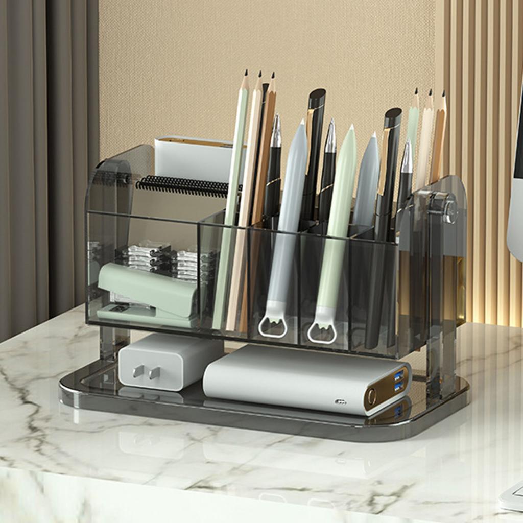 Portable Plastic Lipsticks Shelf with Compartments Desktop Transparent Cosmetic Lipsticks Organizer