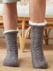 Men Winter Socks Plush Thick Warm Soft Non-Slip Mid-Calf Home Floor Socks Hosiery