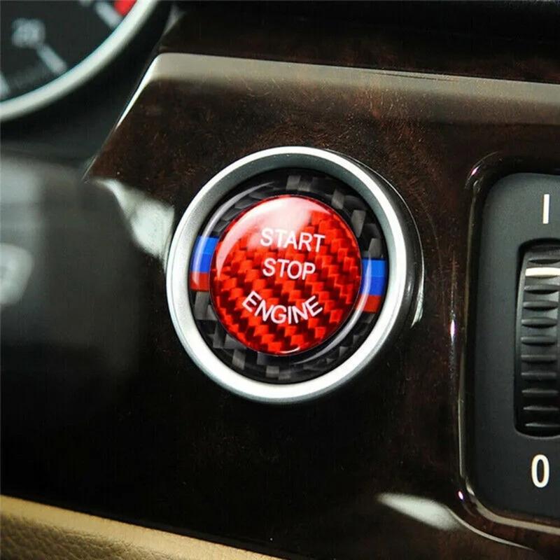 Motor Schalter Strom Zündung Knopf Verkleidung Dekoration Automobil Zubehör Auto Motor Start Stopp Knopf Abdeckung Aufkleber